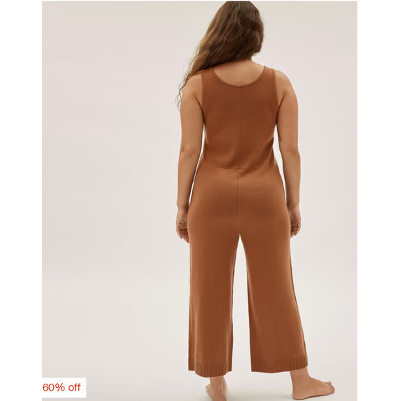 EVERLANE The Cashmere Jumpsuit Womens Small Brown Sleeveless Wide Strap Knit - Picture 3 of 16